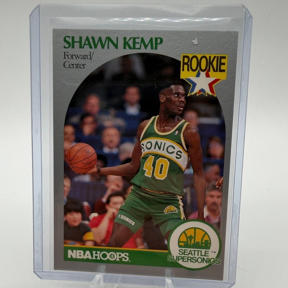Shawn Kemp 1990 NBA Hoops Rookie Card 279 Seattle SuperSonics Basketball Card